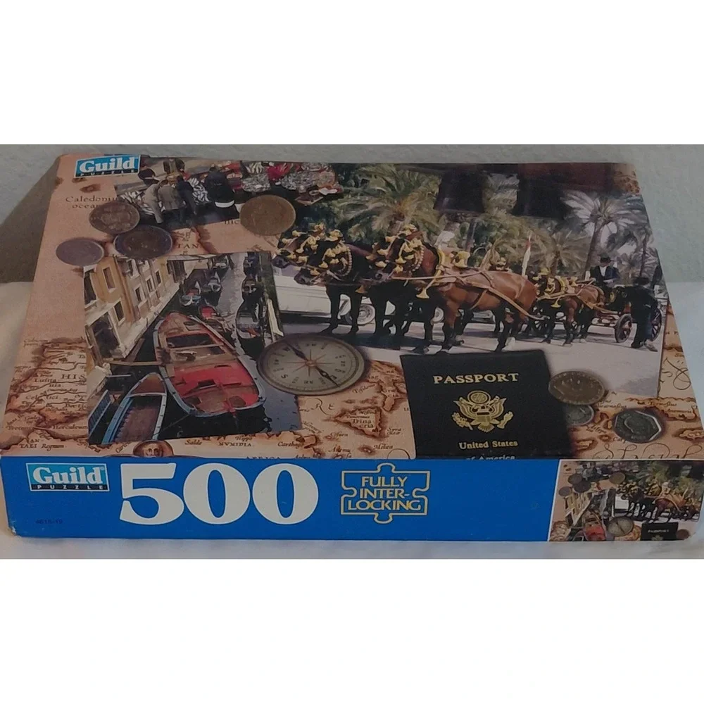Vintage Guild Passport Travel Theme 500 Piece Jigsaw Puzzle New Sealed 1997